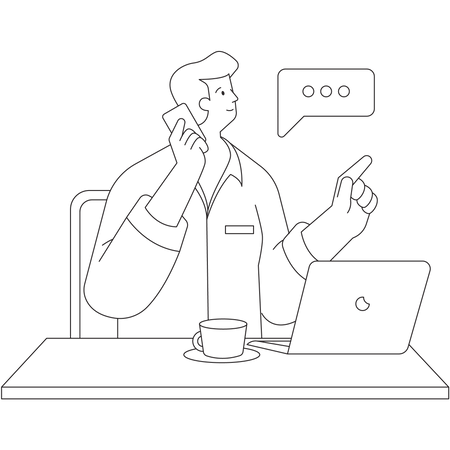 Businessman talking on phone  Illustration