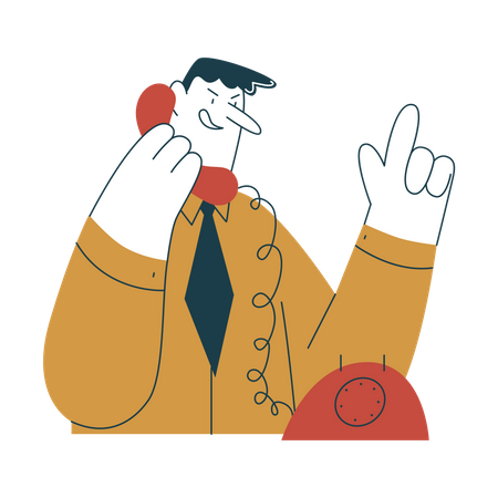 Businessman talking on phone  Illustration