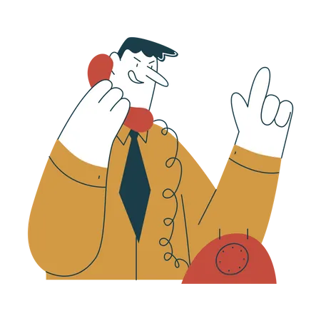 Businessman talking on phone  Illustration