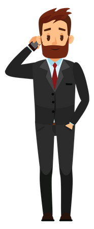 Businessman talking on phone  Illustration