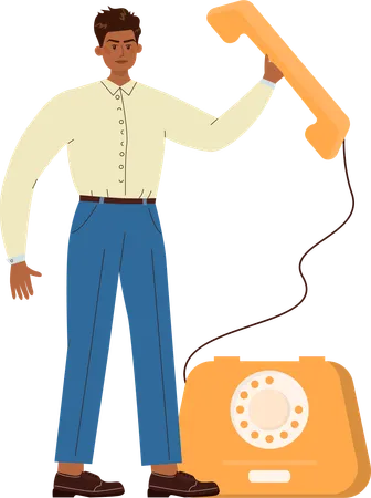 Businessman talking on phone  Illustration