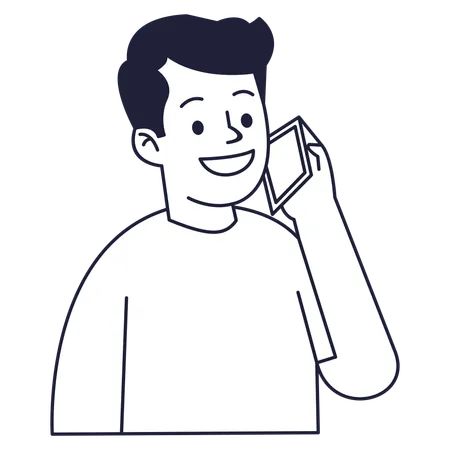 Businessman talking on phone  Illustration