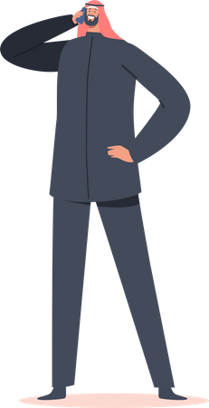 Businessman talking on phone  Illustration