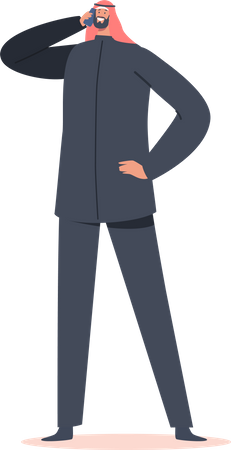 Businessman talking on phone  イラスト
