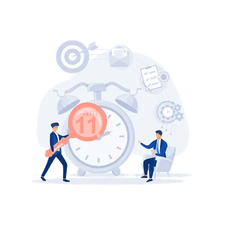 Businessman Talking Time Management Business Strategy  Illustration