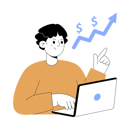 Businessman talks about Accelerating Sales  Illustration