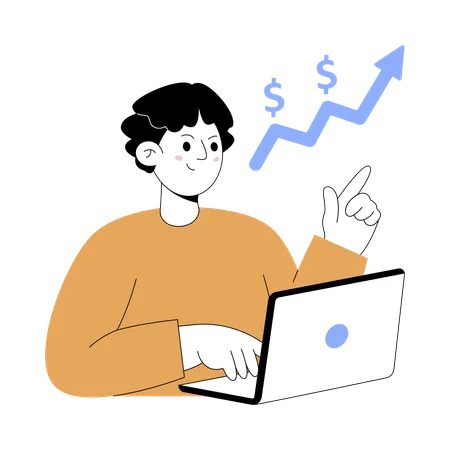 Businessman talks about Accelerating Sales  Illustration