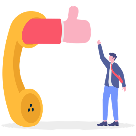 Businessman talks with expert  Illustration