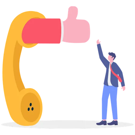 Businessman talks with expert  Illustration