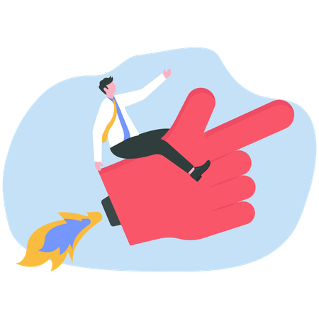 Businessman targeting business goals  Illustration