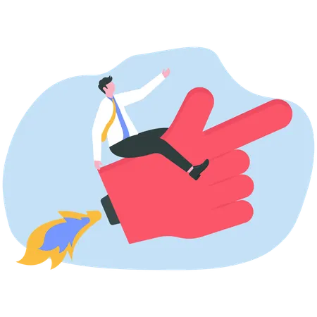 Businessman targeting business goals  Illustration