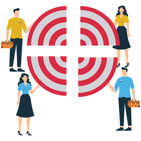 Businessman targeting business success  Illustration
