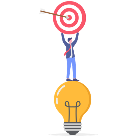 Businessman targets new ideas to implement  Illustration