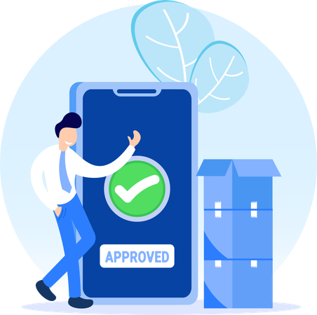 Businessman tasks are approved  Illustration