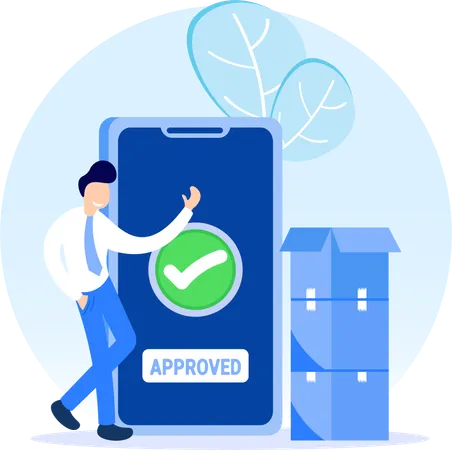 Businessman tasks are approved  Illustration