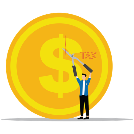 Businessman Tax deduction or reduction  Illustration
