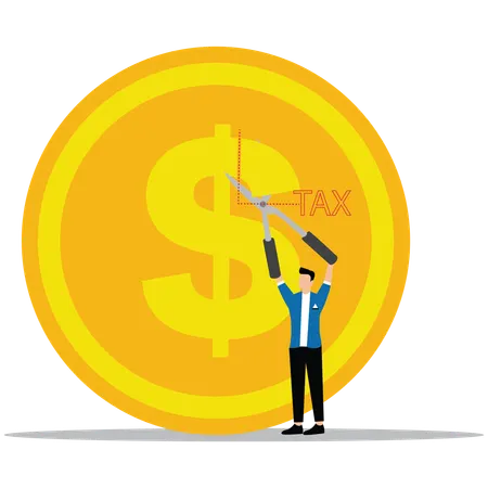 Businessman Tax deduction or reduction  Illustration