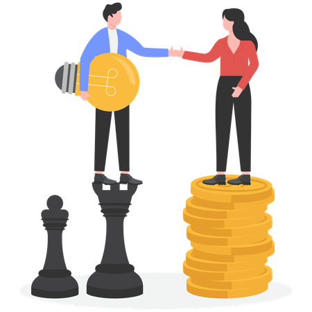 Businessman team give money for information  Illustration