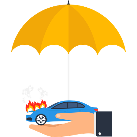 Businessman telling about car insurance  Illustration