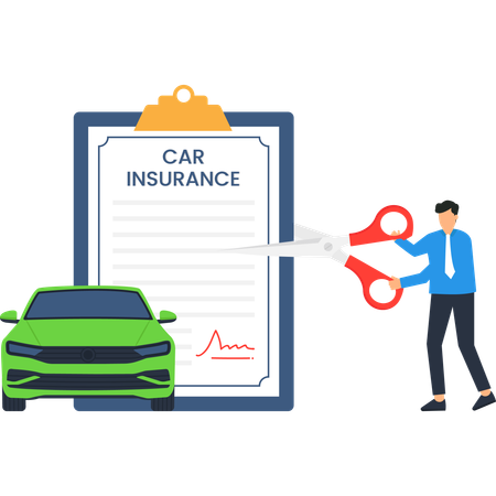 Businessman telling about car insurance  Illustration