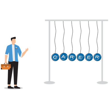 Businessman telling about career launch  Illustration