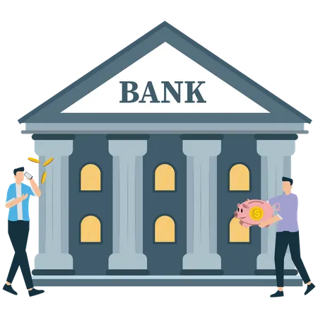 Businessman telling about Commercial Banking Solutions Overview  Illustration