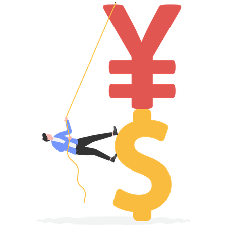 Businessman telling about investment risk  Illustration