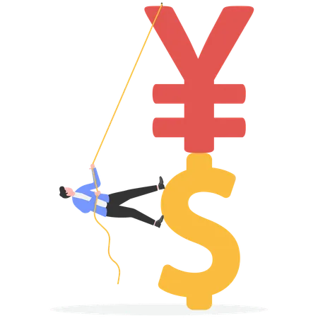 Businessman telling about investment risk  Illustration