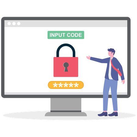 Businessman telling about security code  Illustration