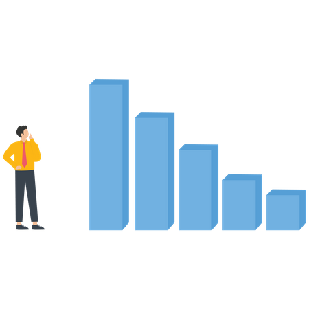 Businessman thinking about analysis chart  Illustration