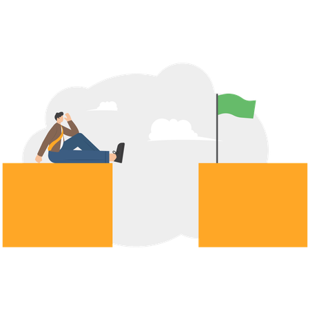 Businessman thinking about business accessibility  Illustration