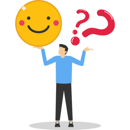 Businessman thinking about business emotion  Illustration