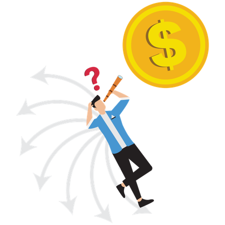 Businessman thinking about investing money  Illustration