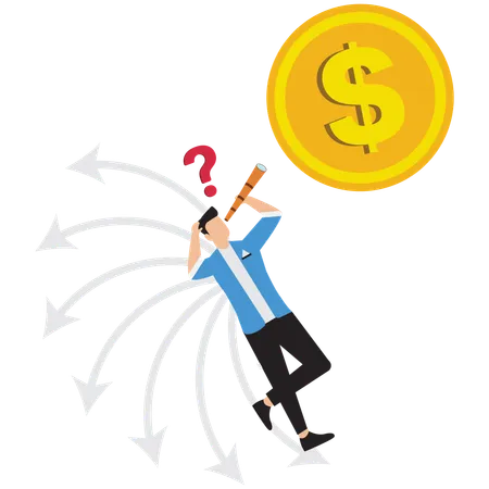 Businessman thinking about investing money  Illustration