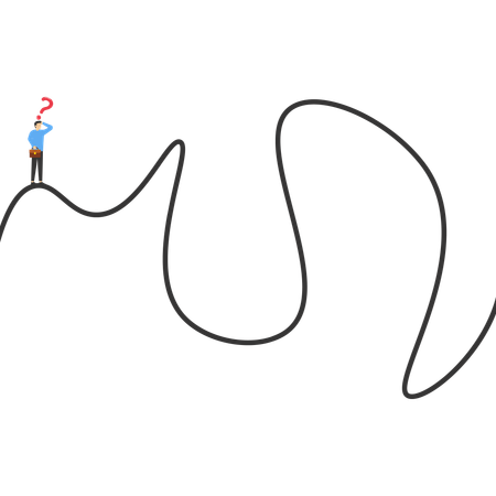 Businessman thinking about long term problems  Illustration