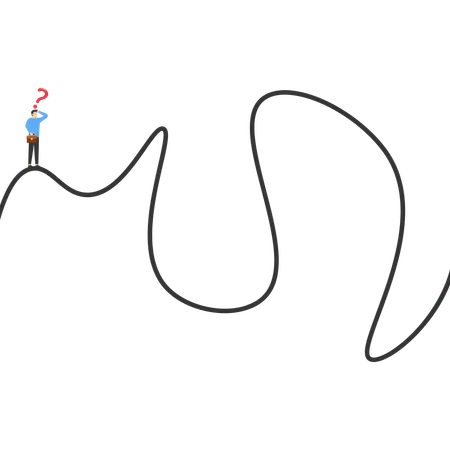 Businessman thinking about long term problems  Illustration