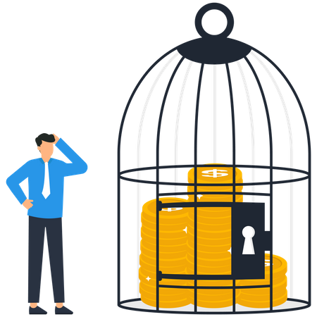 Businessman Thinking about money decision  Illustration
