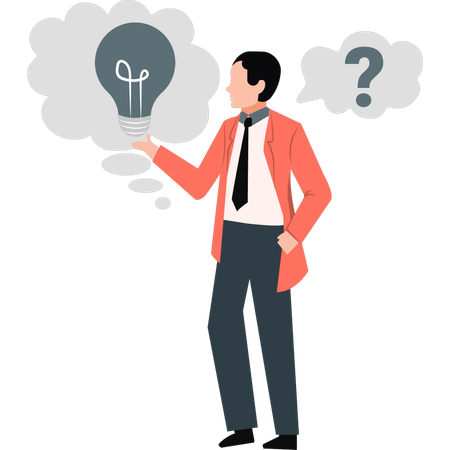 Businessman thinking about new idea  Illustration