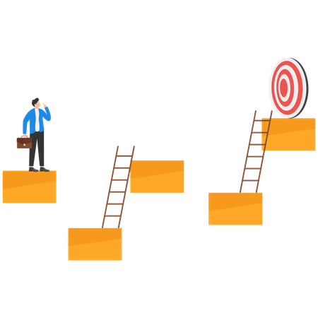 Businessman thinking Career growth and supporting with giving helping hand business  Illustration