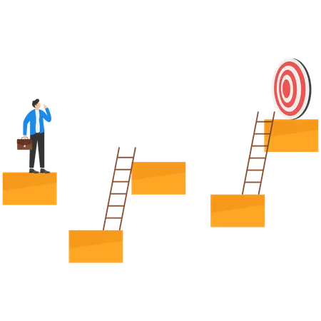 Businessman thinking Career growth and supporting with giving helping hand business  Illustration