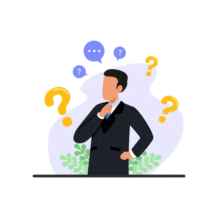 Businessman Thinking  Illustration