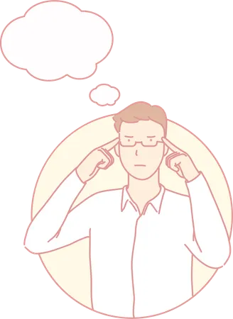 Businessman thinking inside brain  Illustration