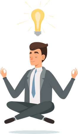 Businessman thinking of idea  Illustration