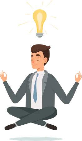 Businessman thinking of idea  Illustration