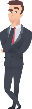 Businessman Emotions Angry Kind Sweet Smiling Happy Satisfied Character Illustration