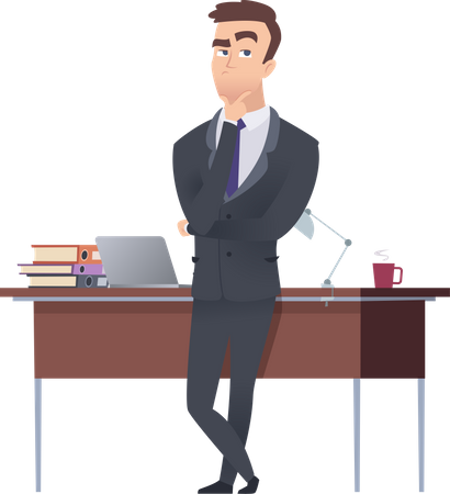 Businessman thinking something  Illustration