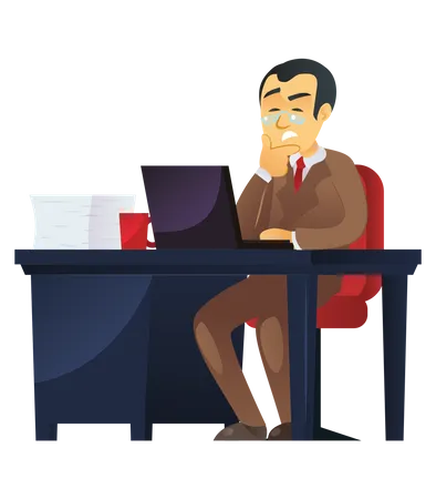 Businessman thinking something  Illustration