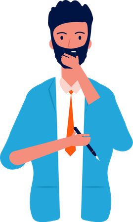 Businessman thinking something  Illustration