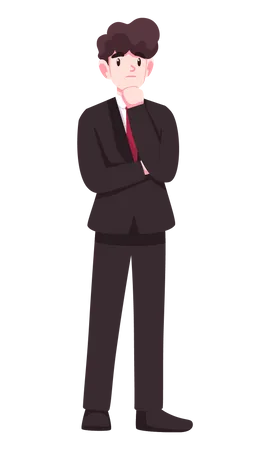 Businessman thinking something  Illustration