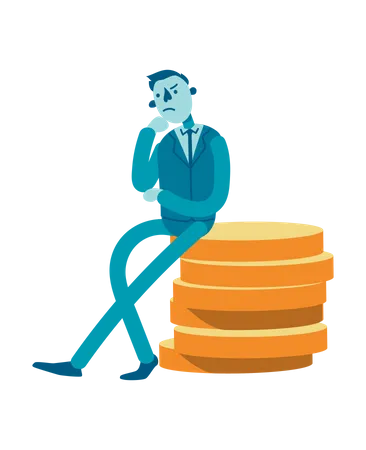 Businessman thinking to grow business  Illustration